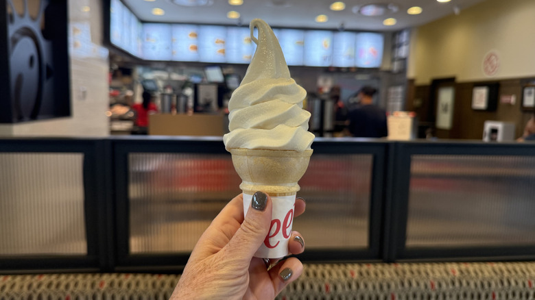 chick fil a icedream cone inside of chick fil a restaurant