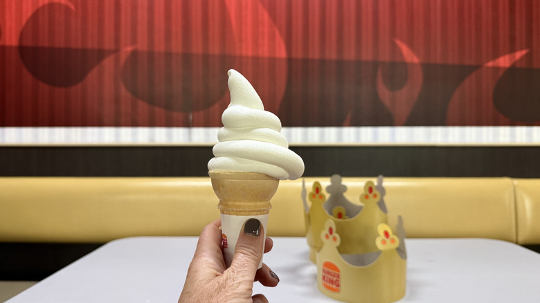 soft serve cone in front of burger king crowns