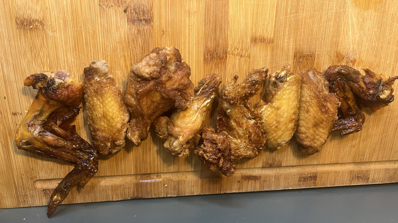 A number of various chicken wings