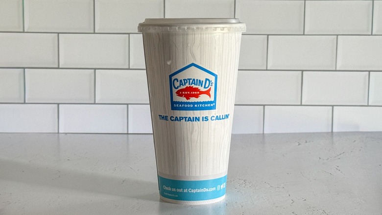 A medium cup of sweet tea from Captain D's