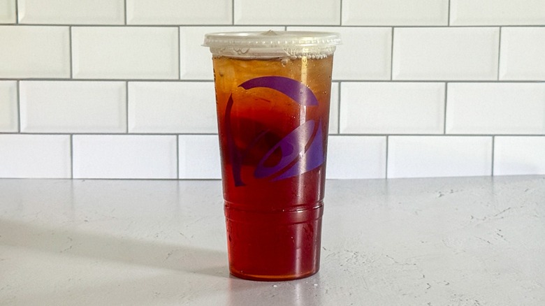 A medium sweet tea from Taco Bell