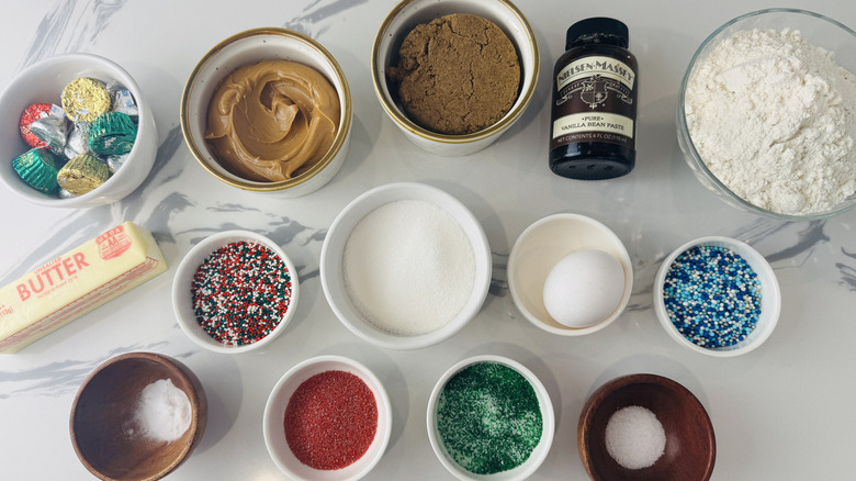 Ingredients for peanut butter blossoms