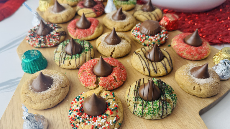 Festive peanut butter blossoms