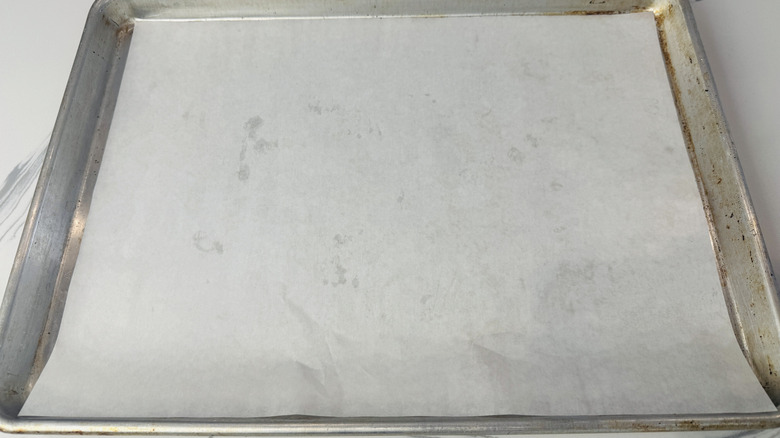Lined baking sheets