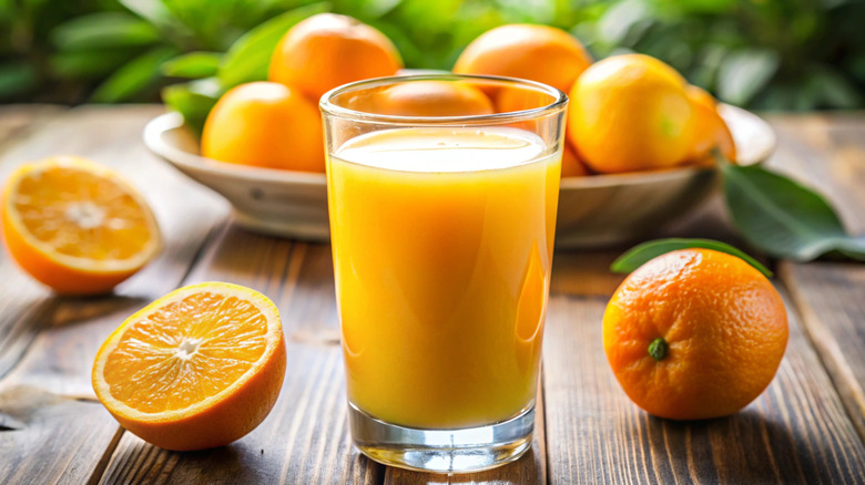 Orange juice with oranges