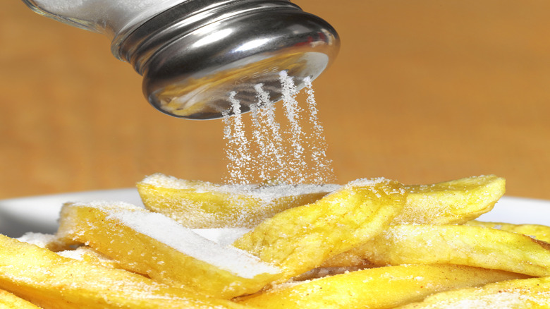 Salt pouring from shaker