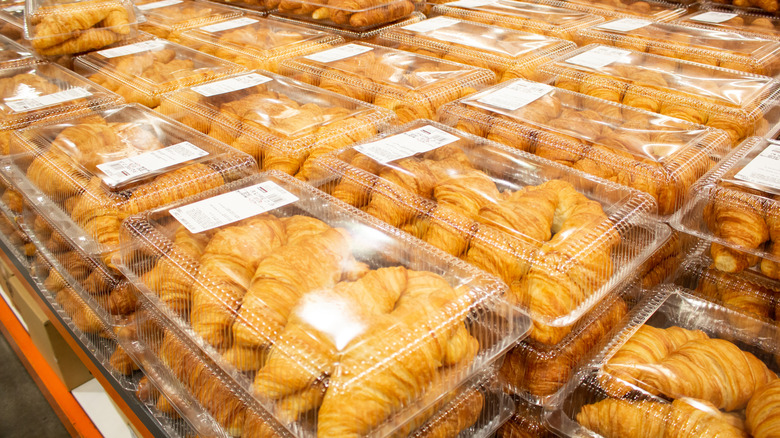 Packages of butter croissants at a Costco warehouse