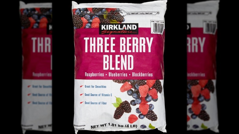 A bag of Kirkland Signature Three Berry Blend