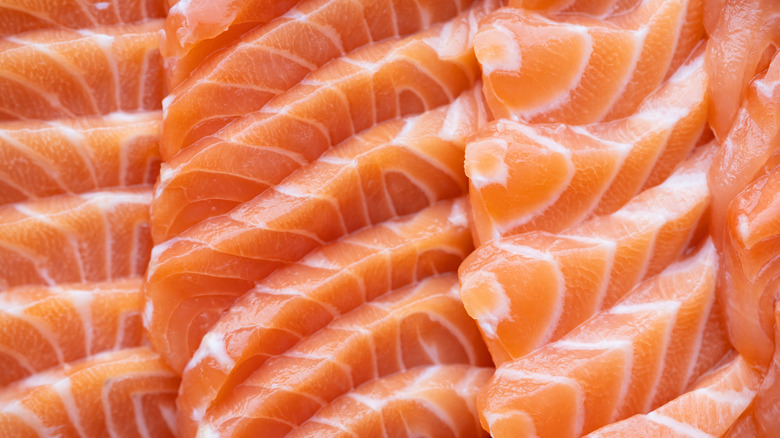 sliced salmon sashimi