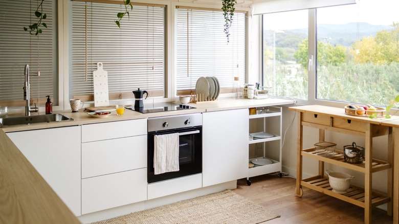 quaint modern kitchen in small apartment