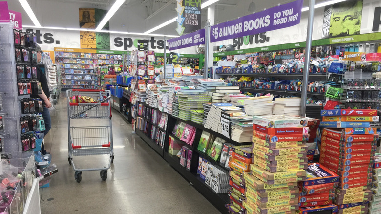 Inside of a Five Below store.