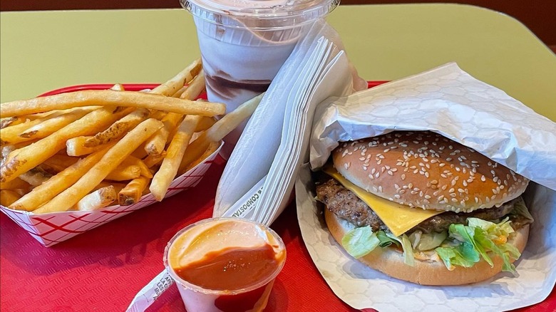 plate of food from Red Mill Burgers in Seattle's Phinney Ridge neighborhood.