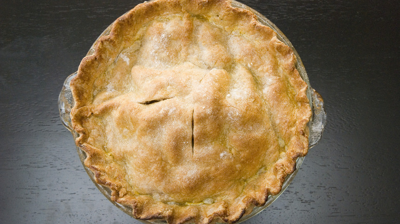 fresh pie overhead view