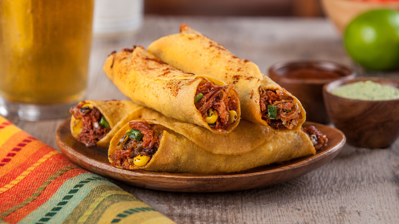Plate of taquitos