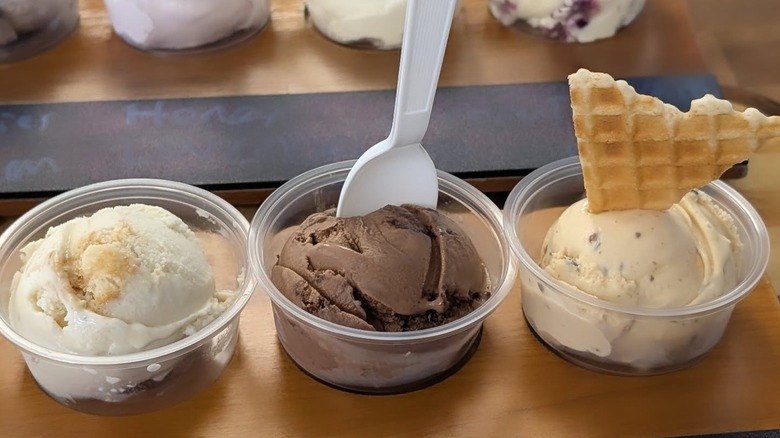 A flight of ice cream at Let's Chill