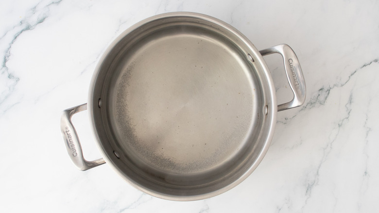Large pot filled with salted water