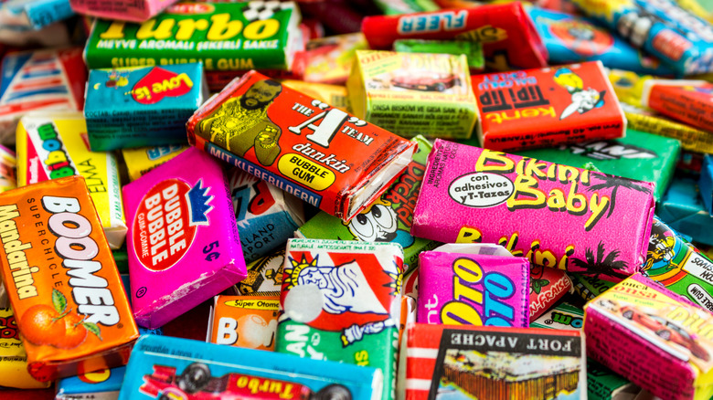 A pile of candy popular in 70s and 80s