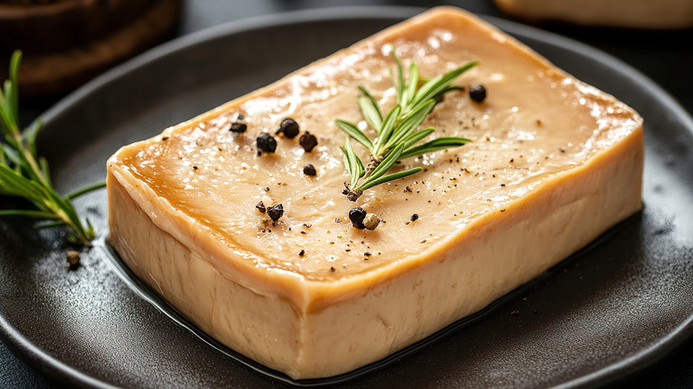 Goose foie gras on a plate