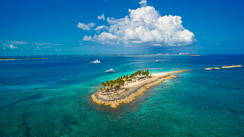 Nassau, Bahamas beach with boats and sky