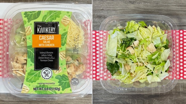 Container of Kwik Trip Caesar Salad With Chicken