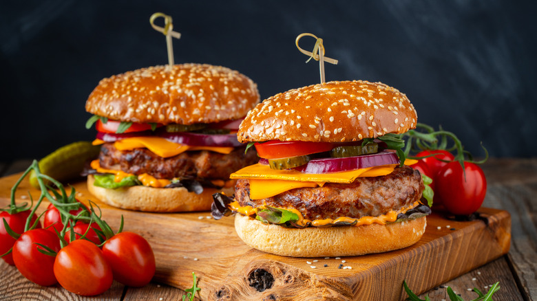 Two gourmet burgers