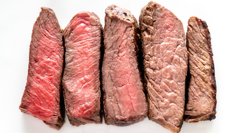 Steak degrees of doneness
