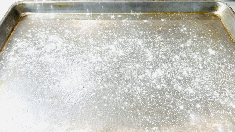 Floured baking sheet