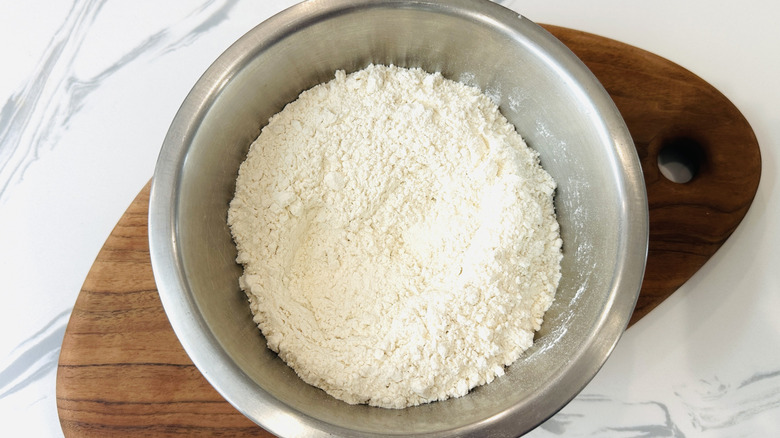 Flour and salt in a bowl