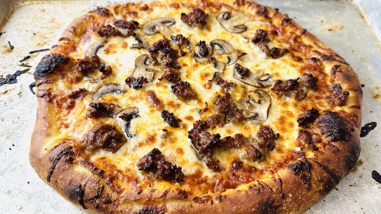 Baked homemade pizza