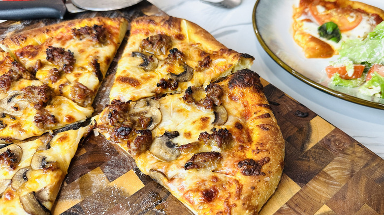 Homemade pizza slices