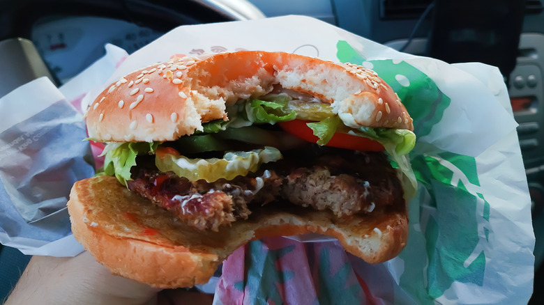 Whopper with bite taken out of it