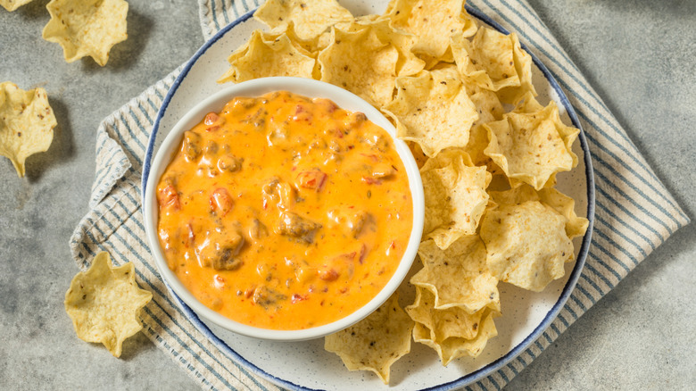 Queso Fundido with Chorizo in a Cast Iron Skillet