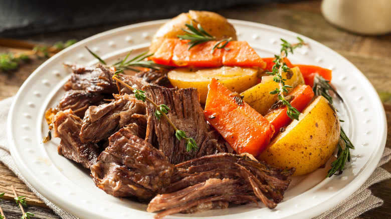 Plate of pot roast