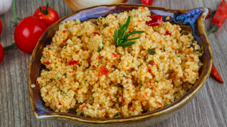 a bowl of prepared couscous