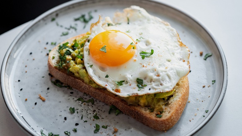 fried egg on avocado toast