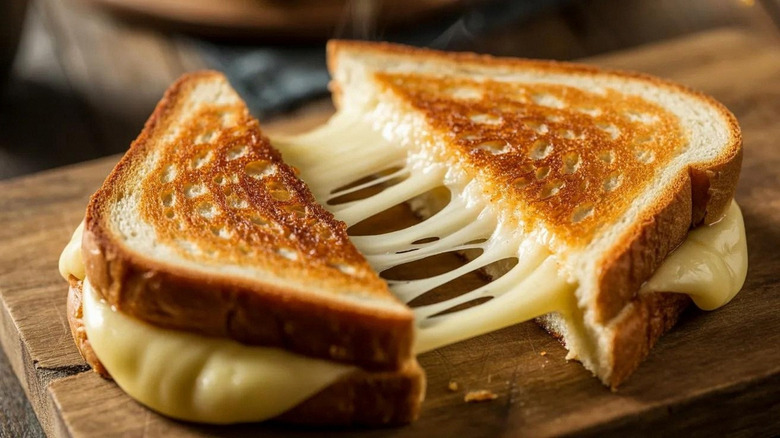 A grilled cheese with a nice, melty pull.
