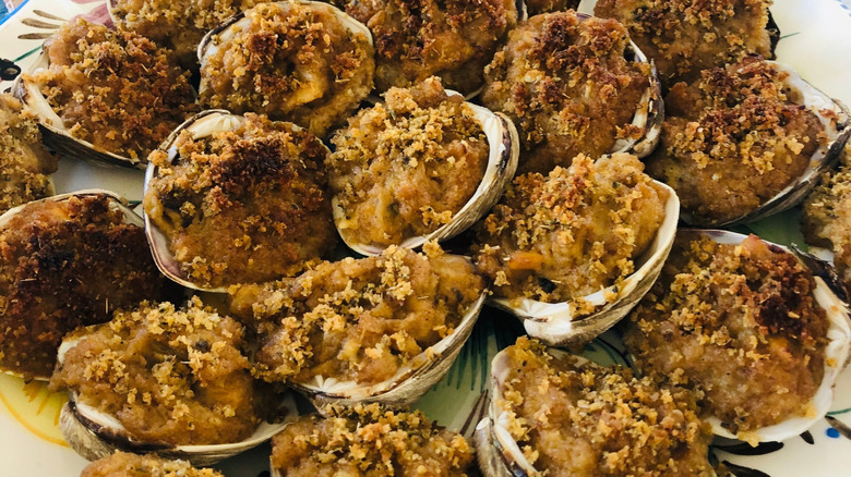 Stuffed and baked clams