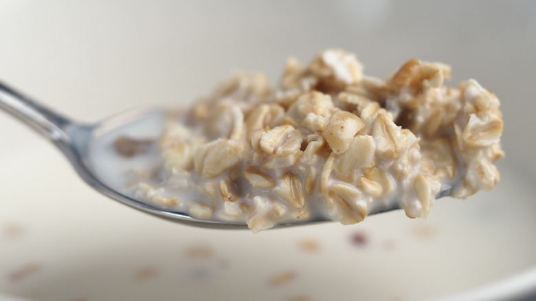 spoonfull of creamy oatmeal