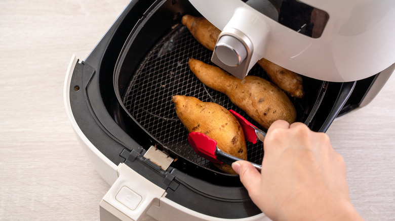 Air fryer baked sweet potatoes