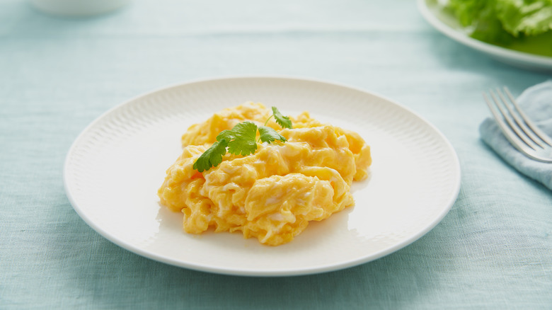 Plate of scrambled eggs