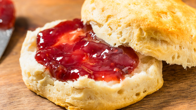 homemade biscuit with jam