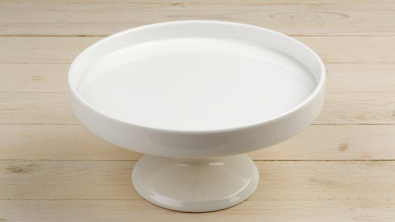Cake stand turntable on a counter