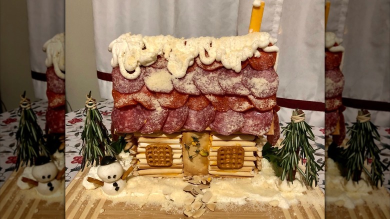 Charcuterie chalet with cheese