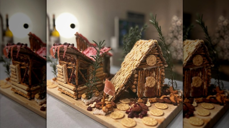 Charcuterie chalet with crackers