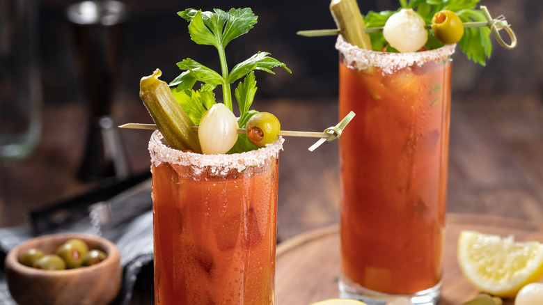 Bloody Mary with okra