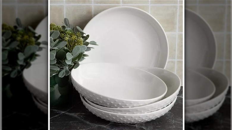 Hobby Lobby White Hobnail Pasta Bowls