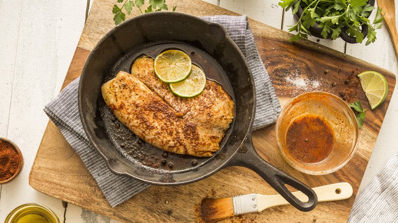 Fish in a pan