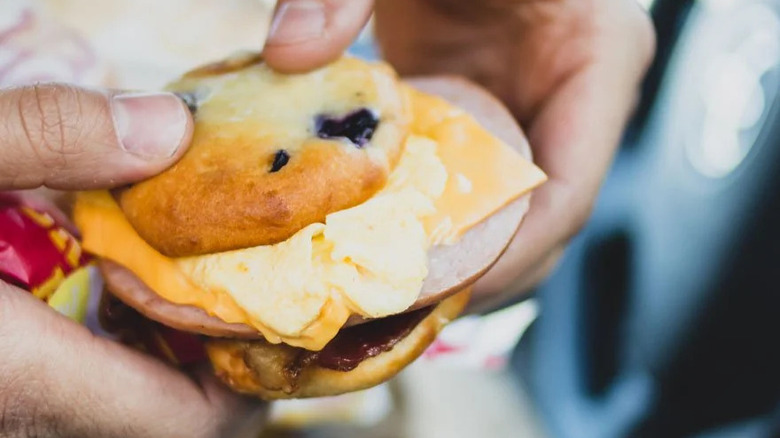 A close up of a blueberry muffin