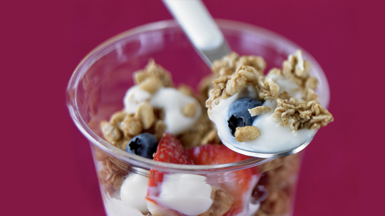 A close up of the McDonald's Fruit N' Yogurt Parfait