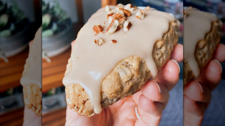 A copycat variation of the Starbucks Maple Oat Nut Scone